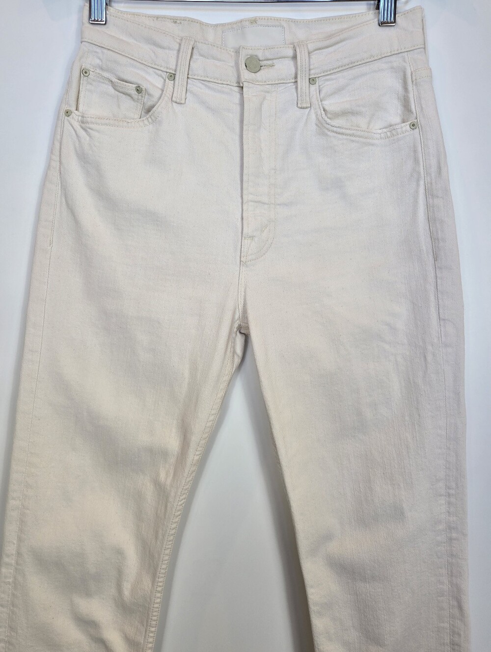 Mother Superior Denim High Waisted Rider Ankle Jean Straight Leg Ivory 28 - Picture 3 of 16